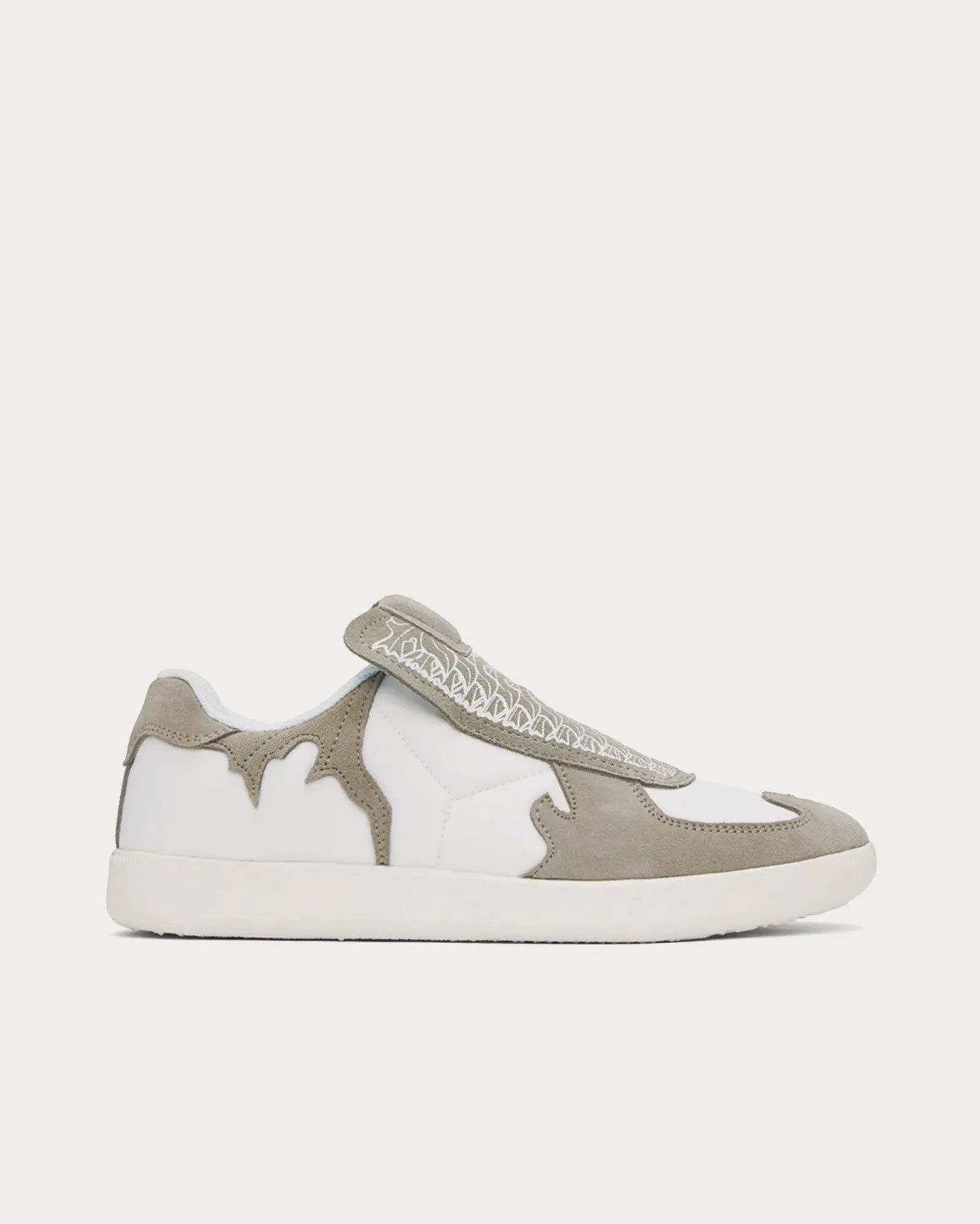 Youths Army White / Grey Slip On Sneakers