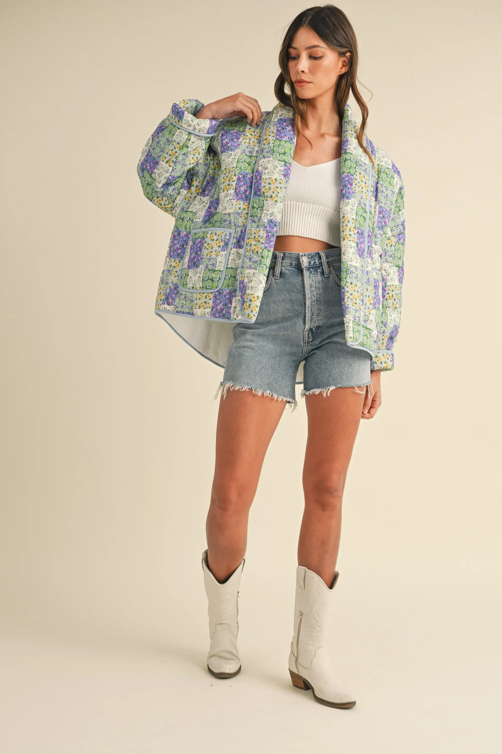 ZENOBIA PATCHWORK FEELING QUILTED JACKET